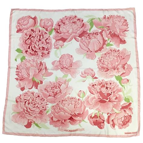 hermes les pivoines silk scarf|Les Pivoines Hermes Silk Scarf .